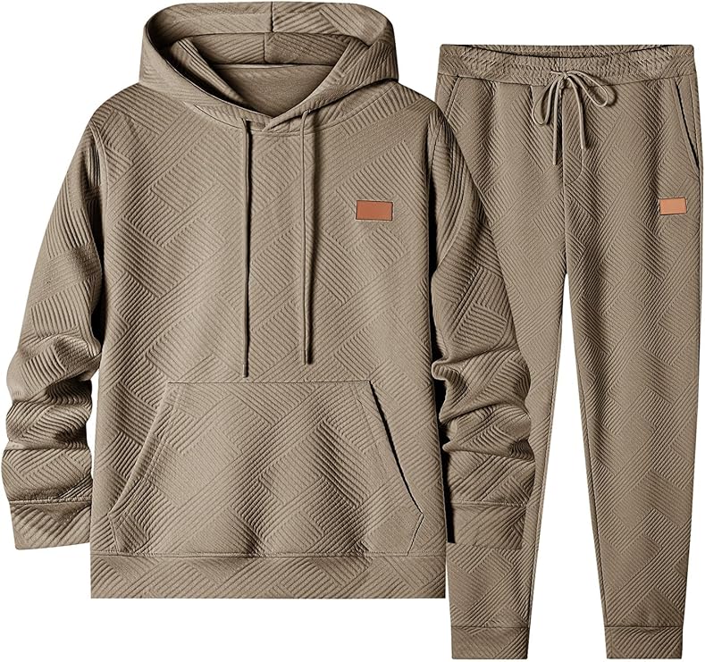 Men 2 Pieces Cozy Joggers Set For Fall Season