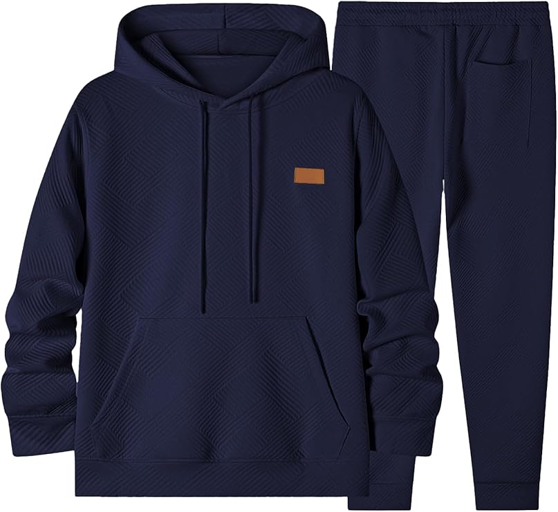 Men 2 Pieces Cozy Joggers Set For Fall Season