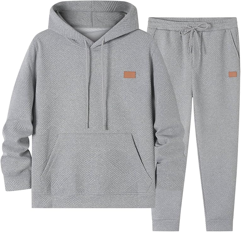 Men 2 Pieces Cozy Joggers Set For Fall Season
