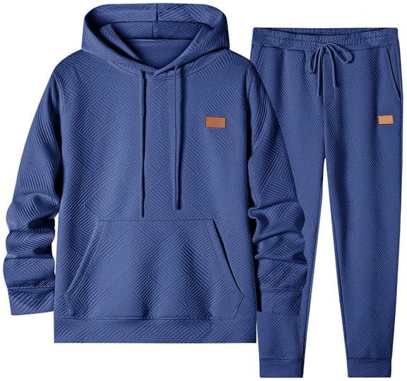 Men 2 Pieces Cozy Hooded Tracksuit Set