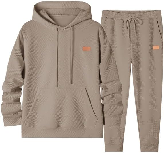 Men 2 Pieces Cozy Hooded Tracksuit Set