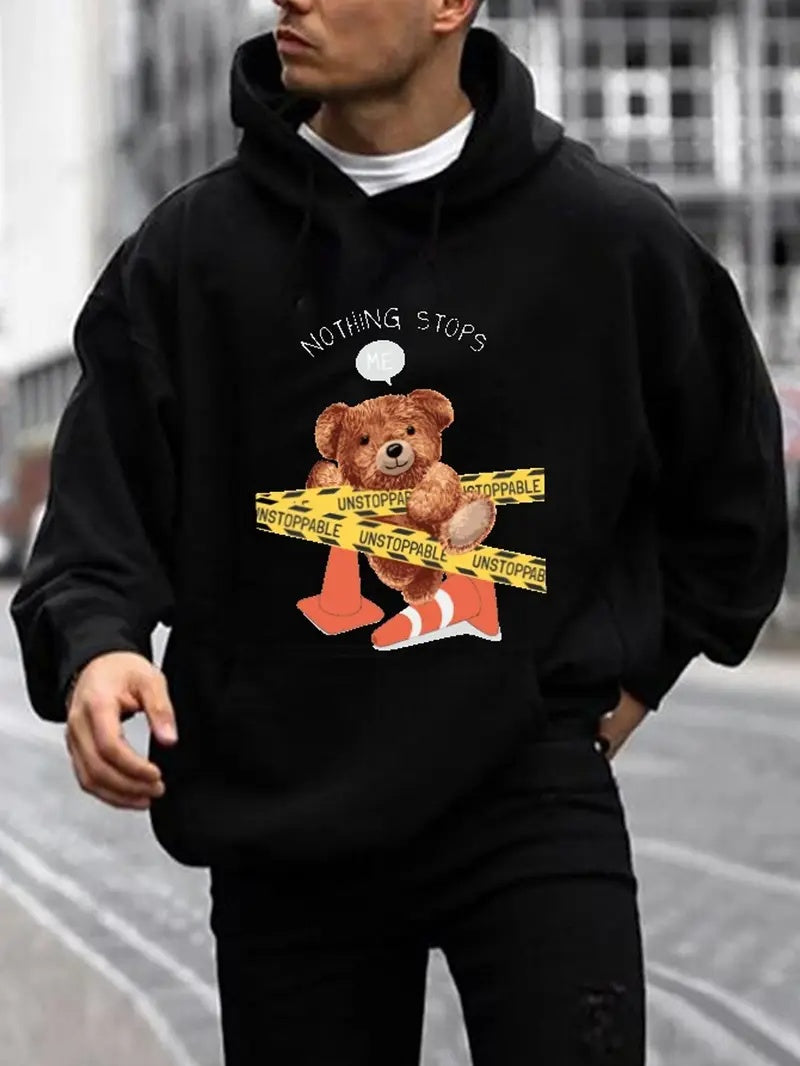 Cute Teddy Bear Print Cool Hoodie