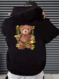 Men Casual Bear Printed Hoodie