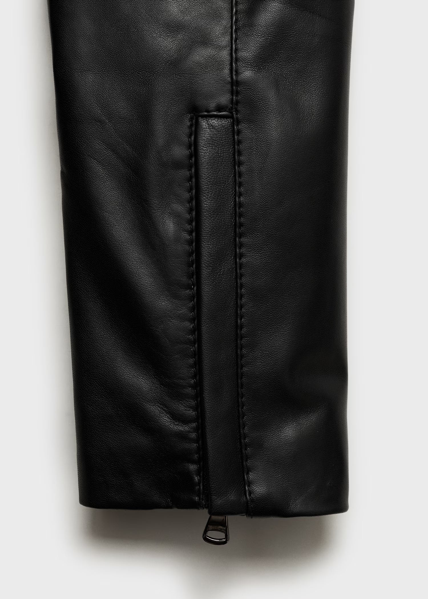 Fitted Leather Jacket With Zip For Women