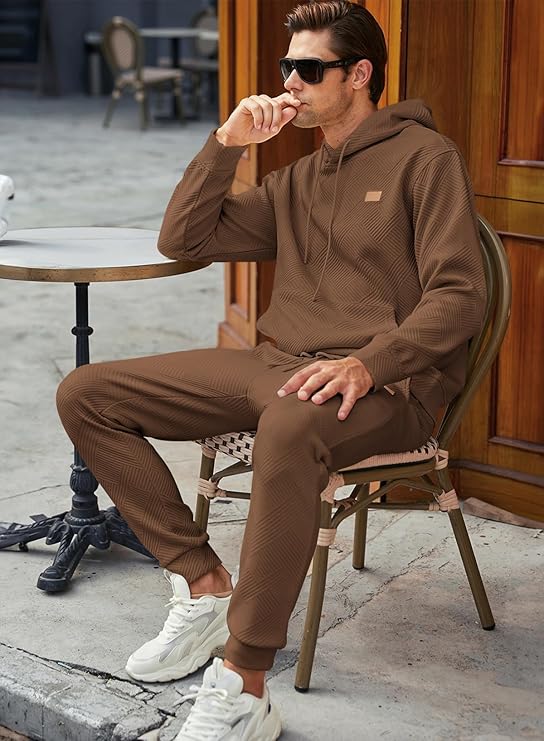 Men Hooded Jogger Set