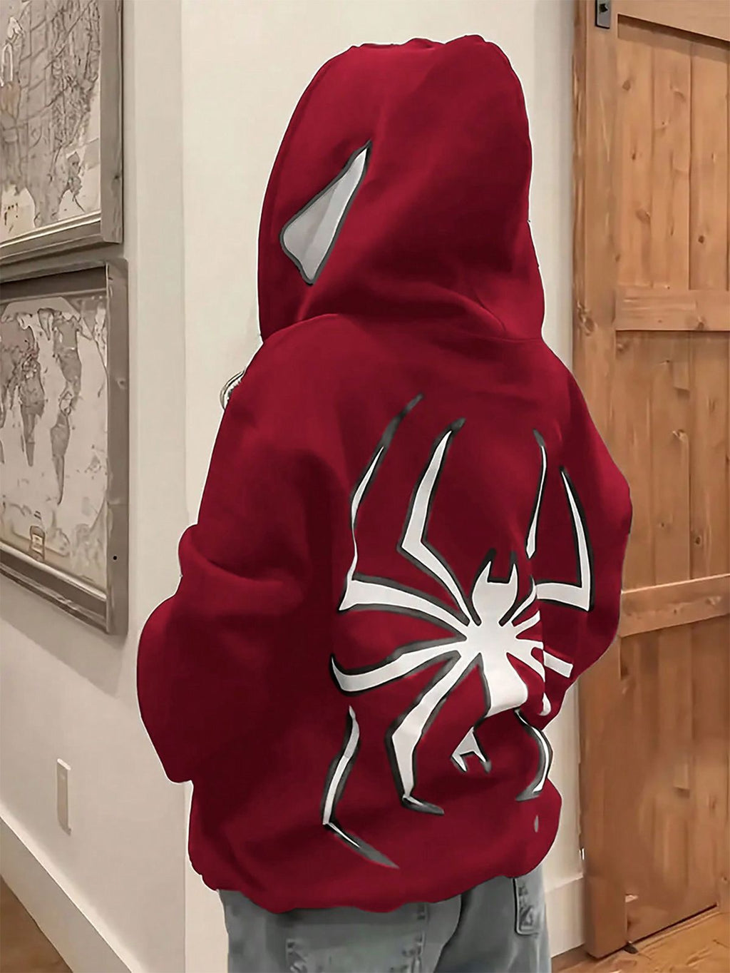 Spider Printed Aesthetic Hoodie