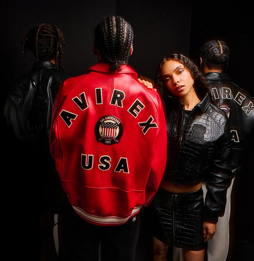 Avirex Black Leather Jacket – Premium Streetwear | Iconic Retro Style