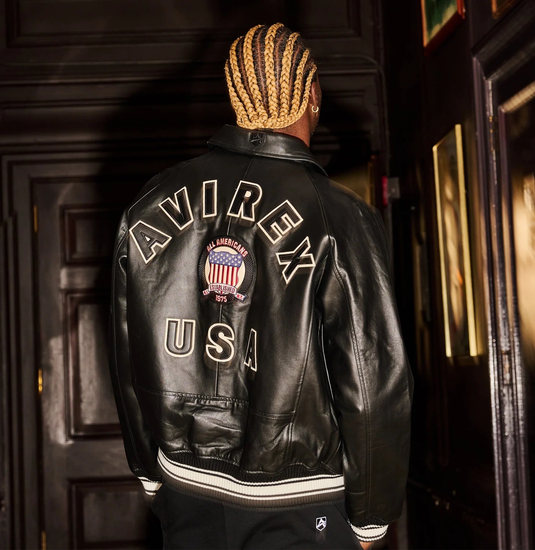 Avirex Black Leather Jacket – Premium Streetwear | Iconic Retro Style