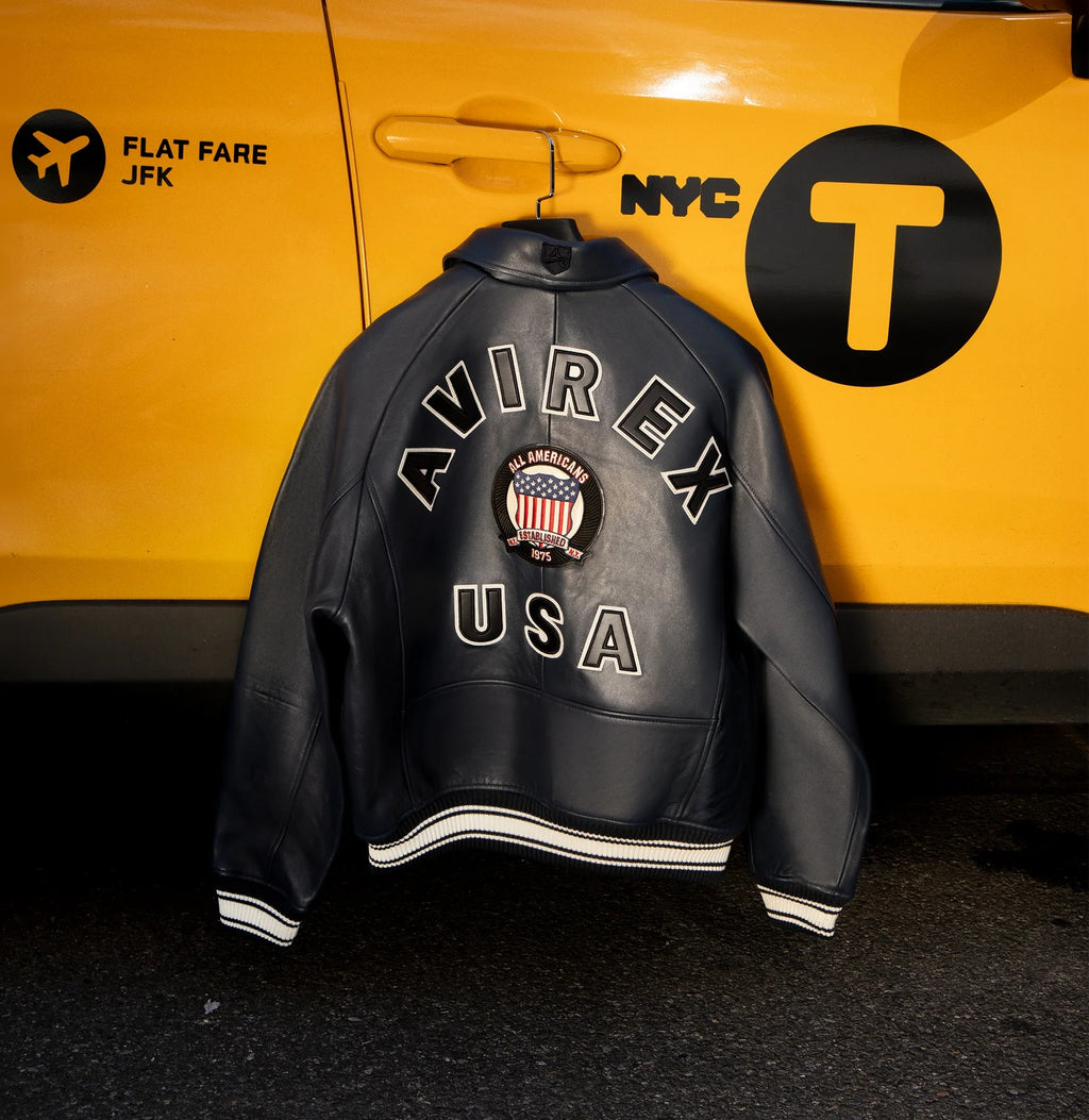 Avirex Black Leather Jacket – Premium Streetwear | Iconic Retro Style