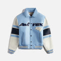 Avirex Leather Bomber Jacket Carolina Blue