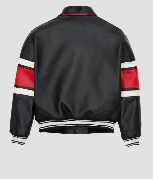 Avirex The Legend Red Leather Varsity Jacket