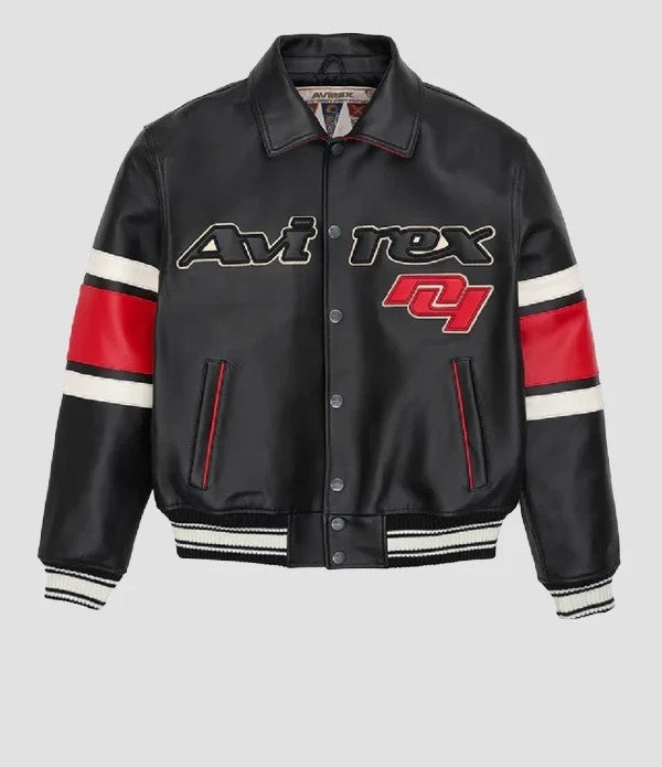 Avirex The Legend Red Leather Varsity Jacket