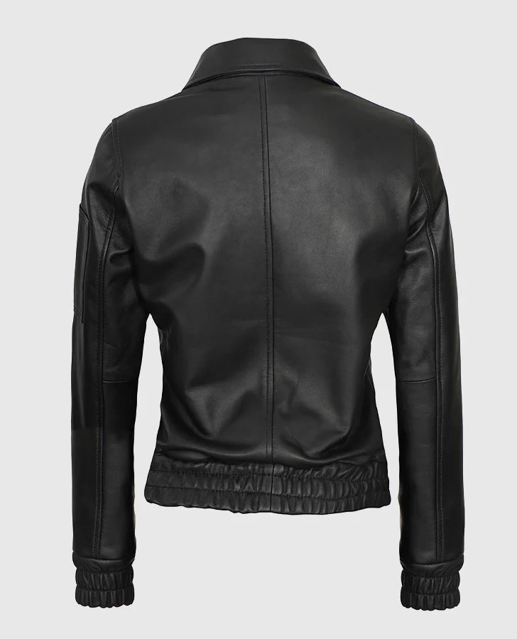 Evelyn Women's Classic Black Leather Jacket
