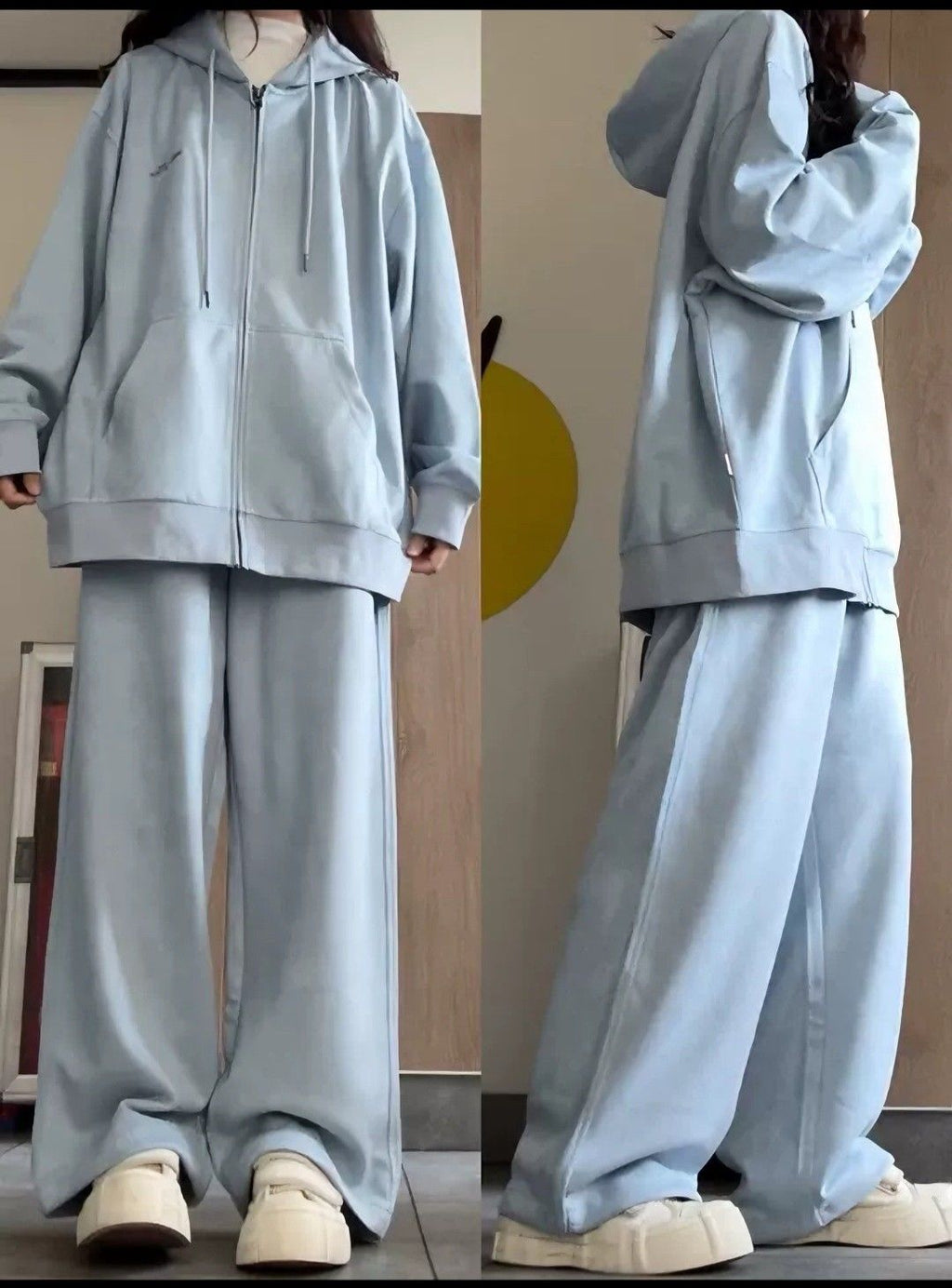 Zipper Hoodie Tracksuit Set