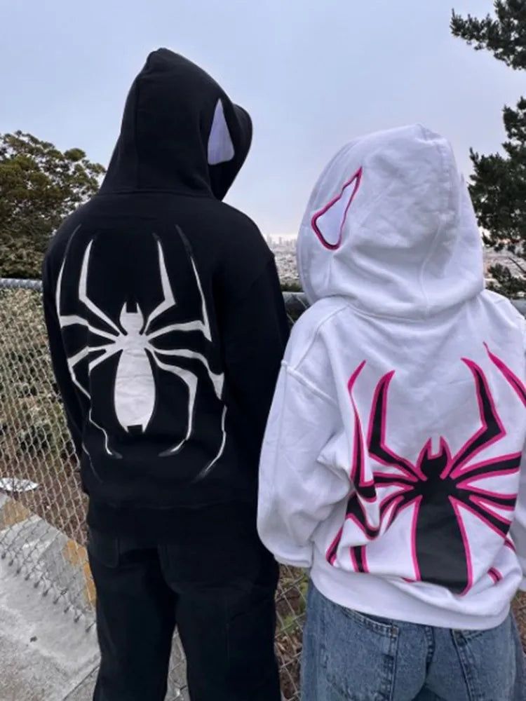 Spider Printed Aesthetic Hoodie