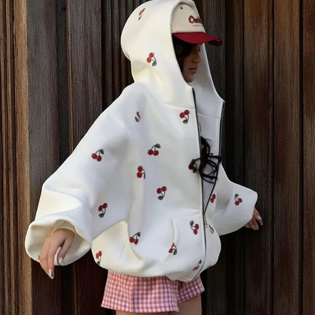 Cherry Printed Aesthetic Hoodie