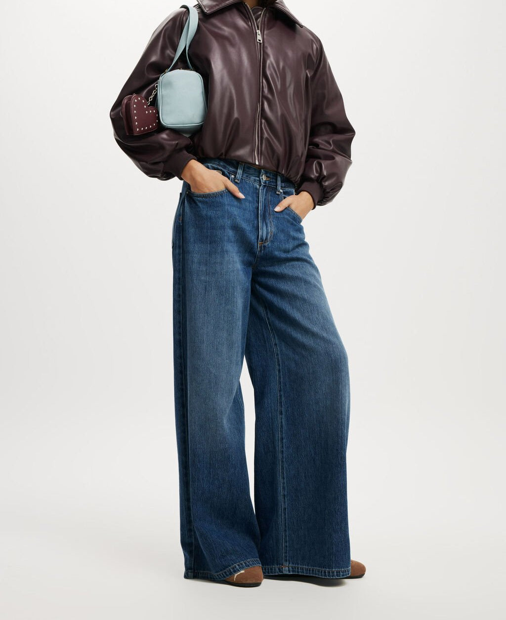 Women Leather Bomber Jacket