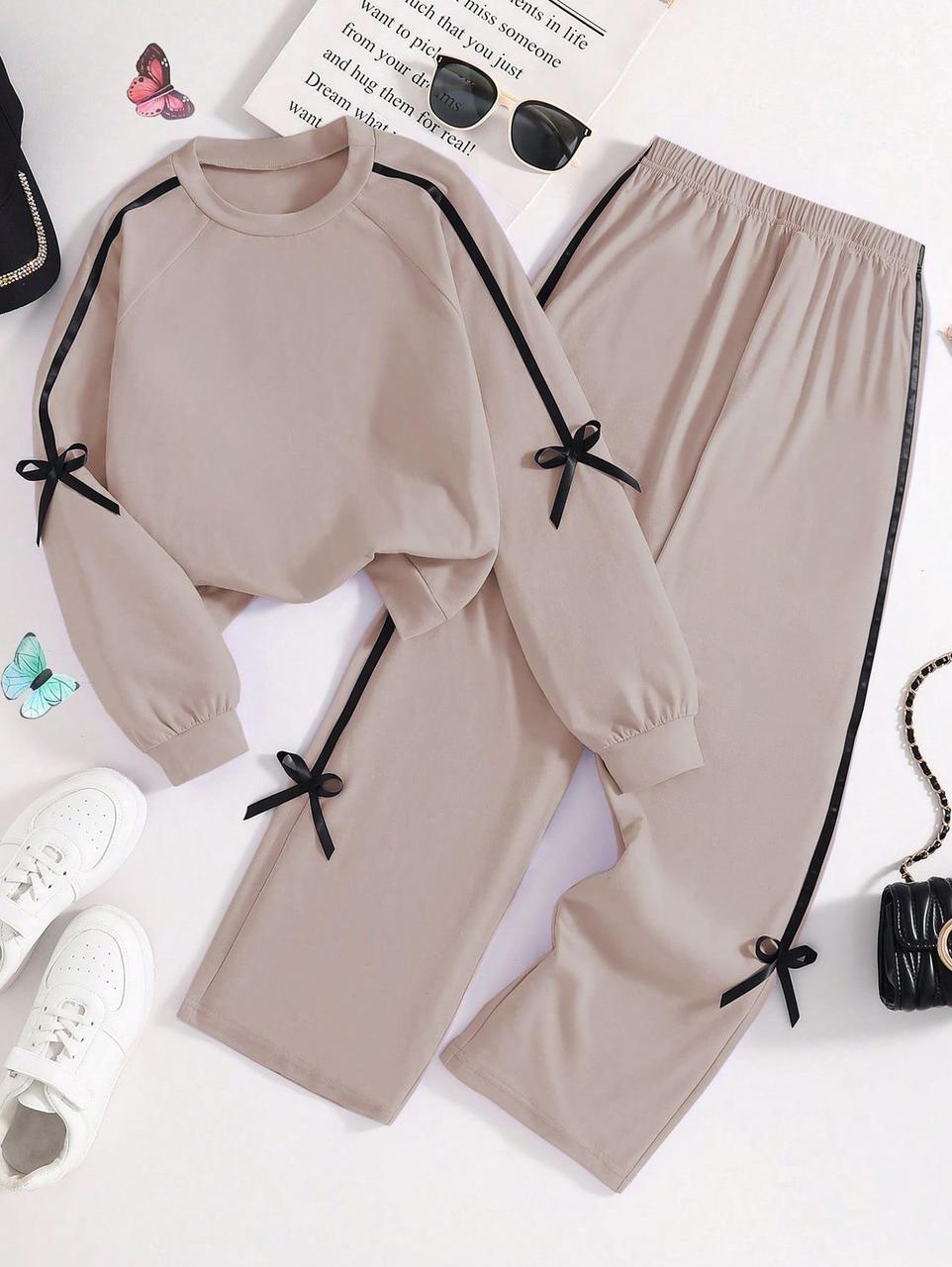 Women Elegant Solid Bow Knot Lounge wear