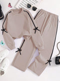 Women Elegant Solid Bow Knot Lounge wear