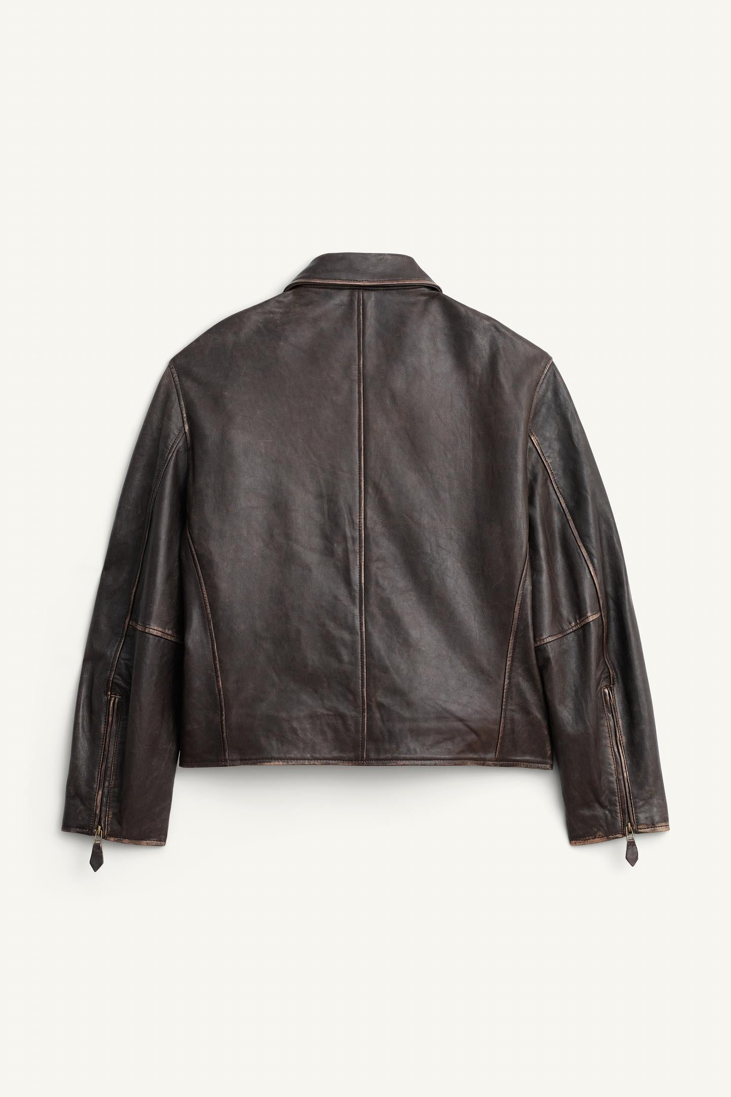 Leather Perfecto Jacket In Black/Grey