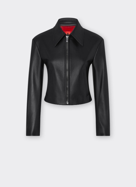 Ferrari Leather Biker Jacket For Women
