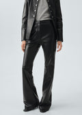 Women Leather Slim Boot Cut Pants