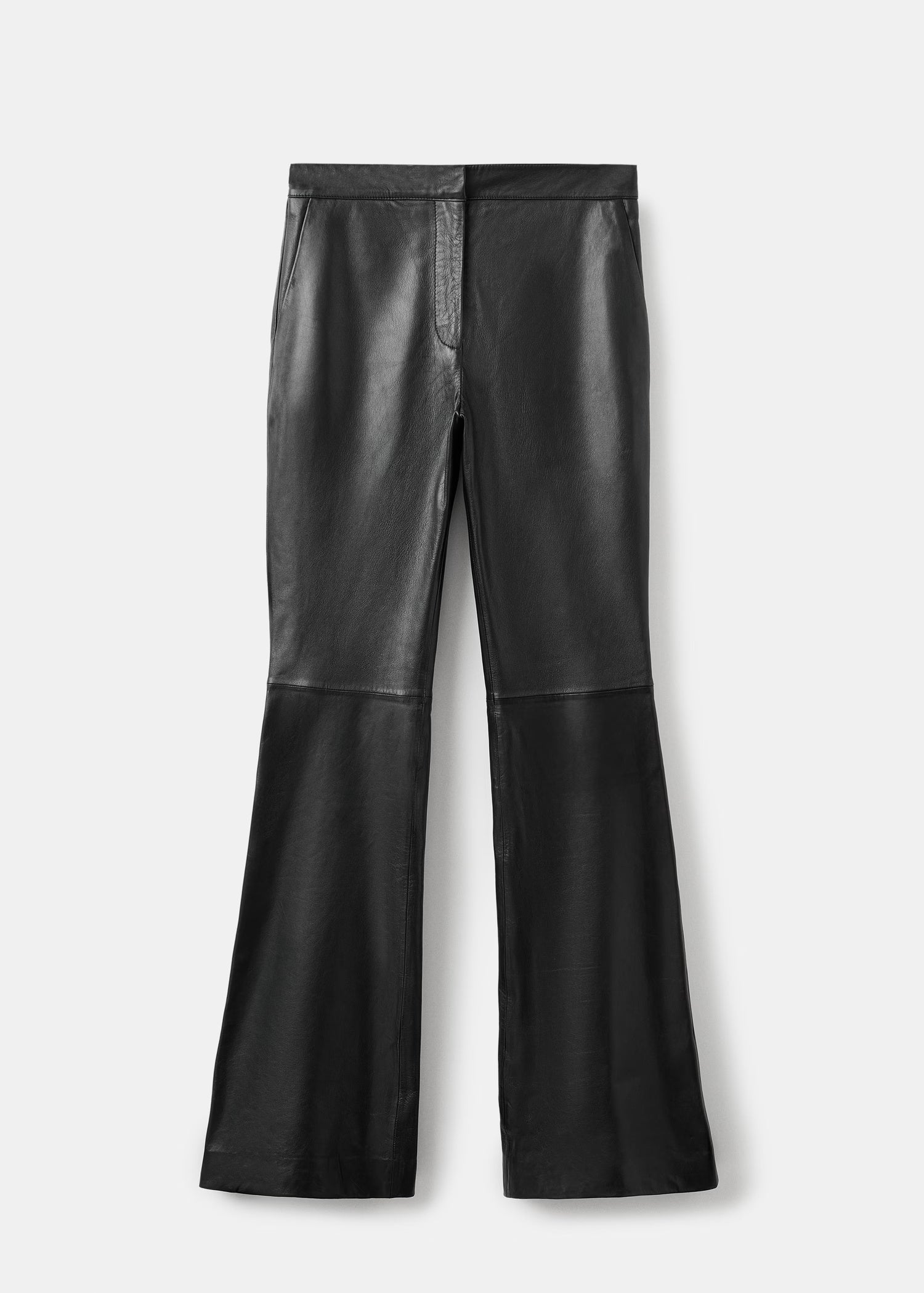 Women Leather Slim Boot Cut Pants