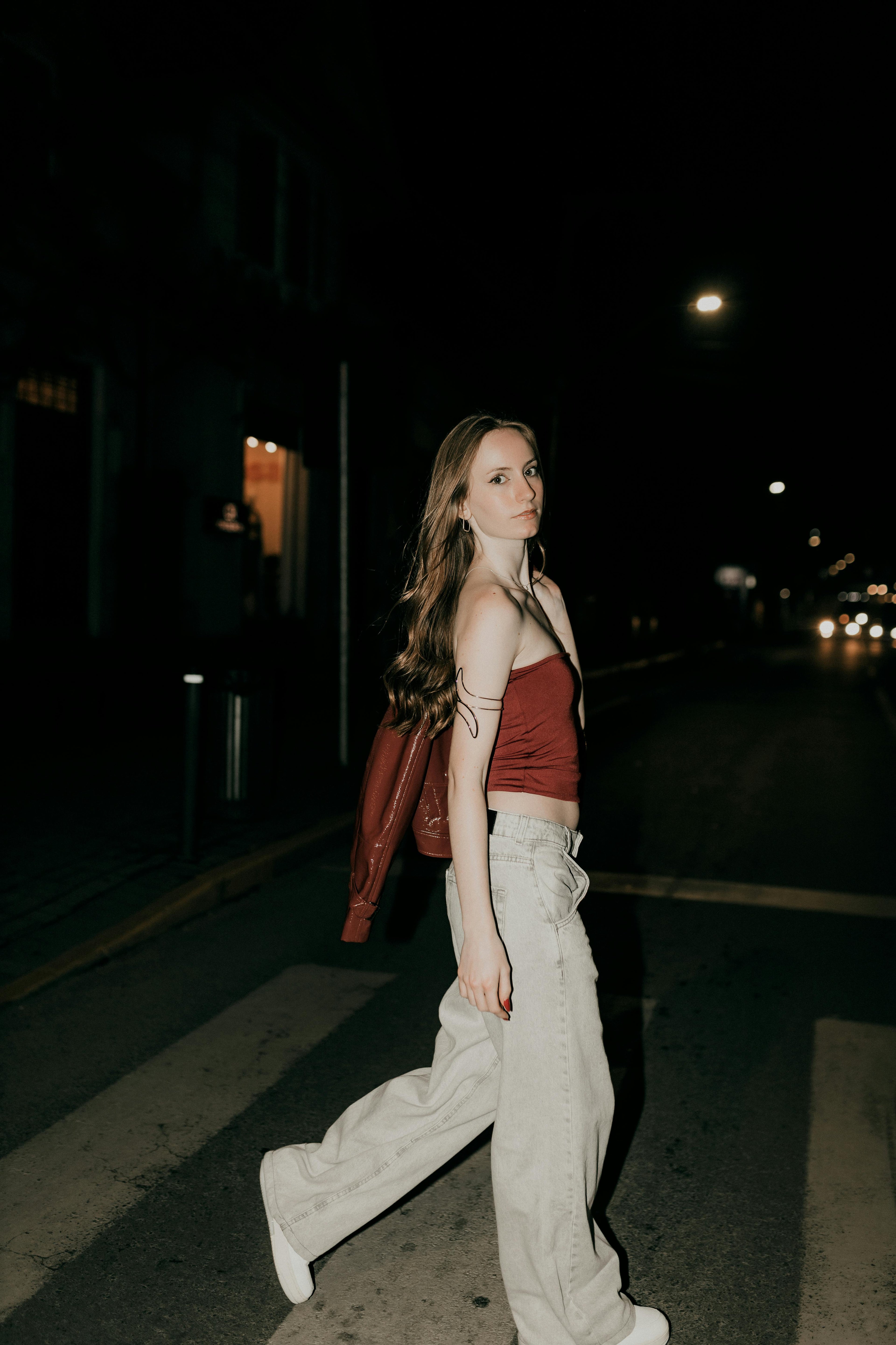 Women's Brown Leather Bomber Jacket