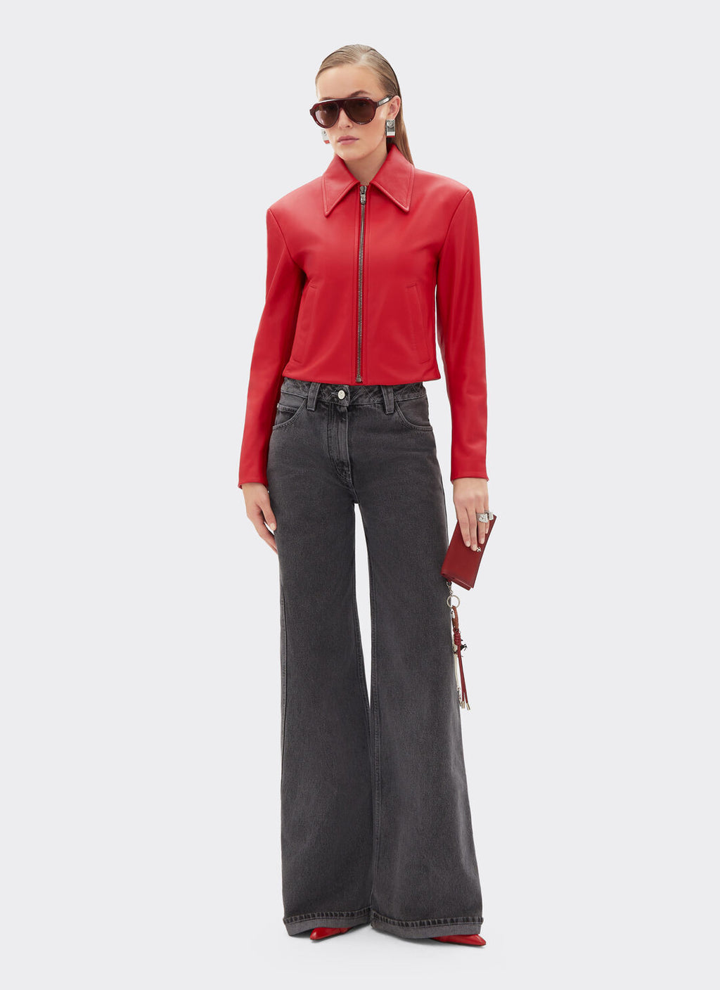 Ferrari Leather Women Leather Biker Jacket