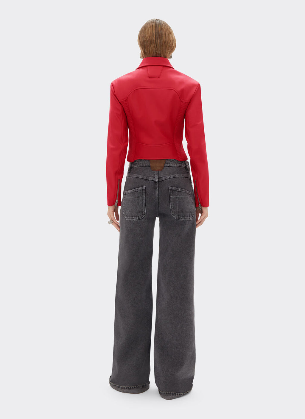 Ferrari Leather Women Leather Biker Jacket