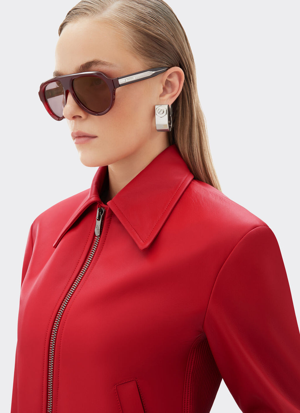 Ferrari Leather Women Leather Biker Jacket