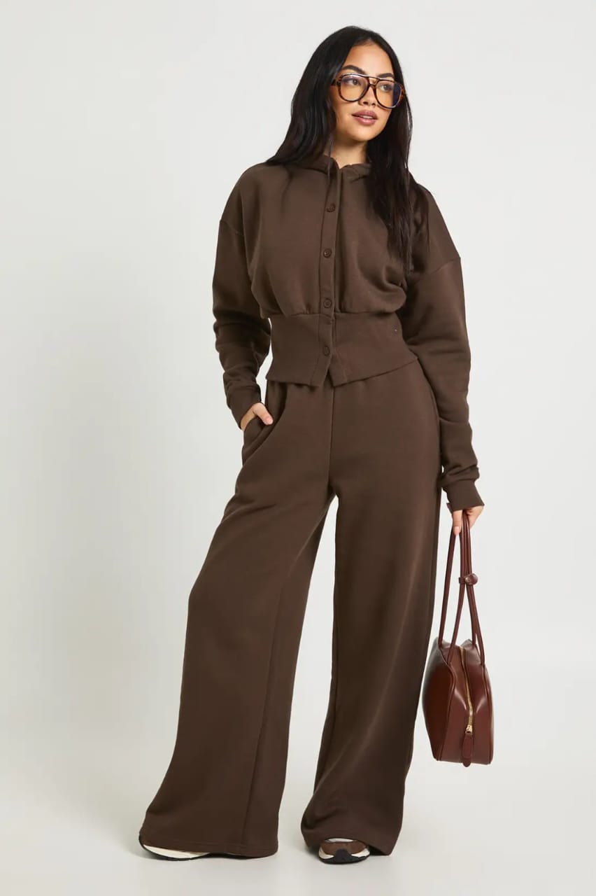 Women's 2 Piece Lounge Wear Set in Brown