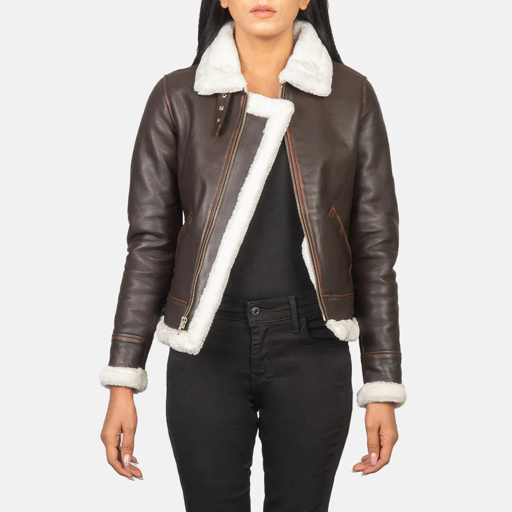 Women's B3 Leather Bomber Jacket