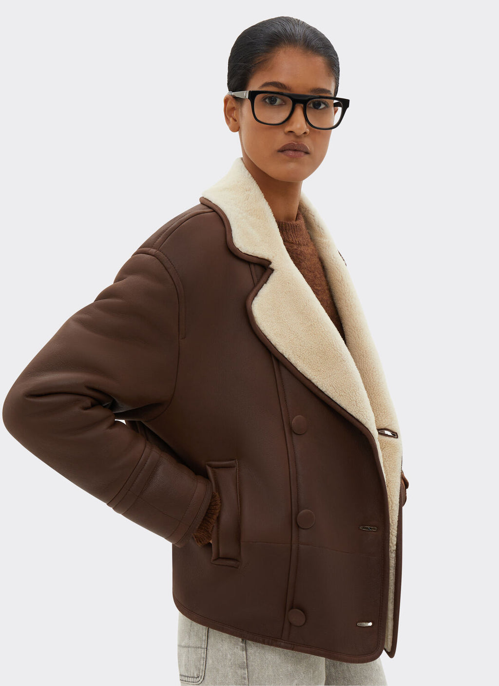 Shearling Women Leather Jacket