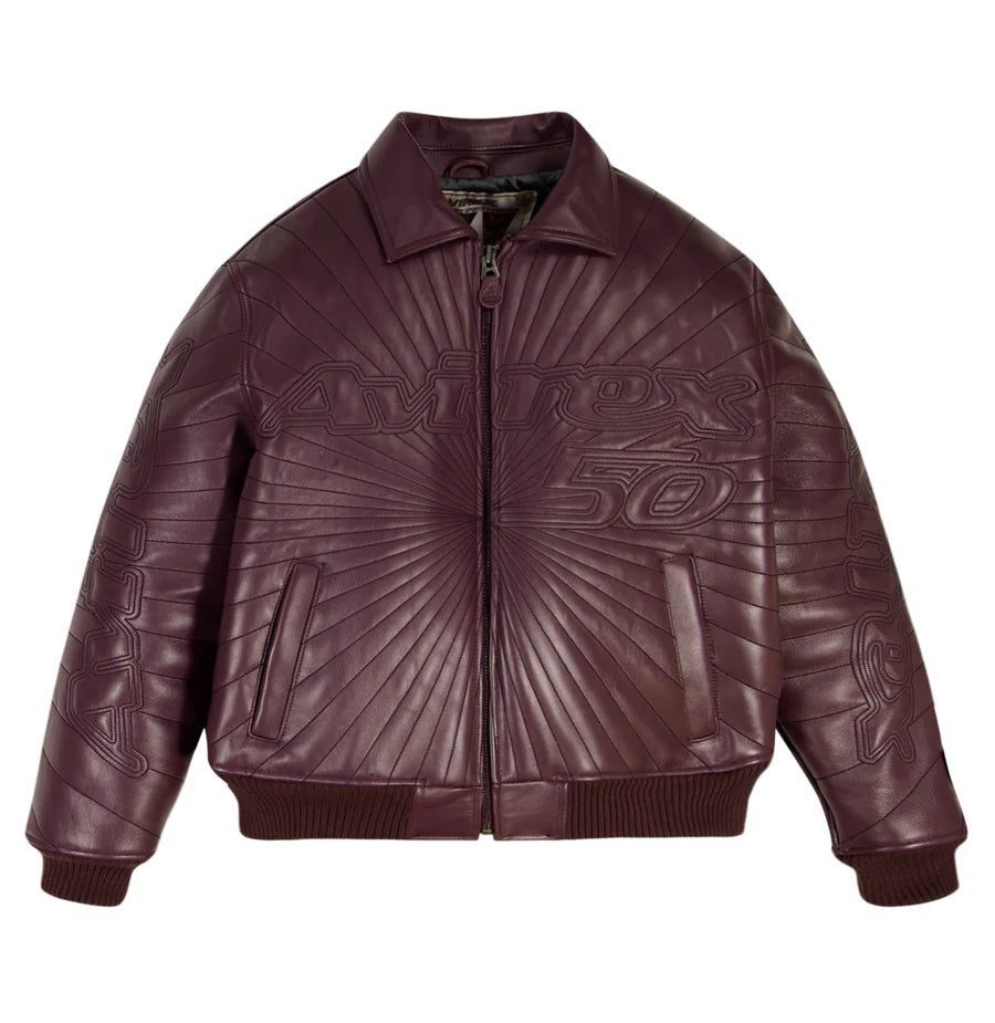 Avirex Trapunto Leather Jacket – Quilted Iconic Streetwear