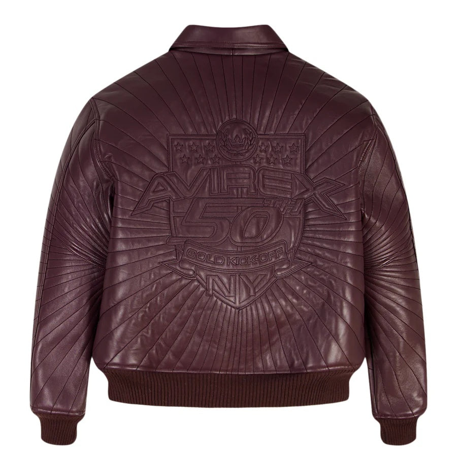 Avirex Trapunto Leather Jacket – Quilted Iconic Streetwear