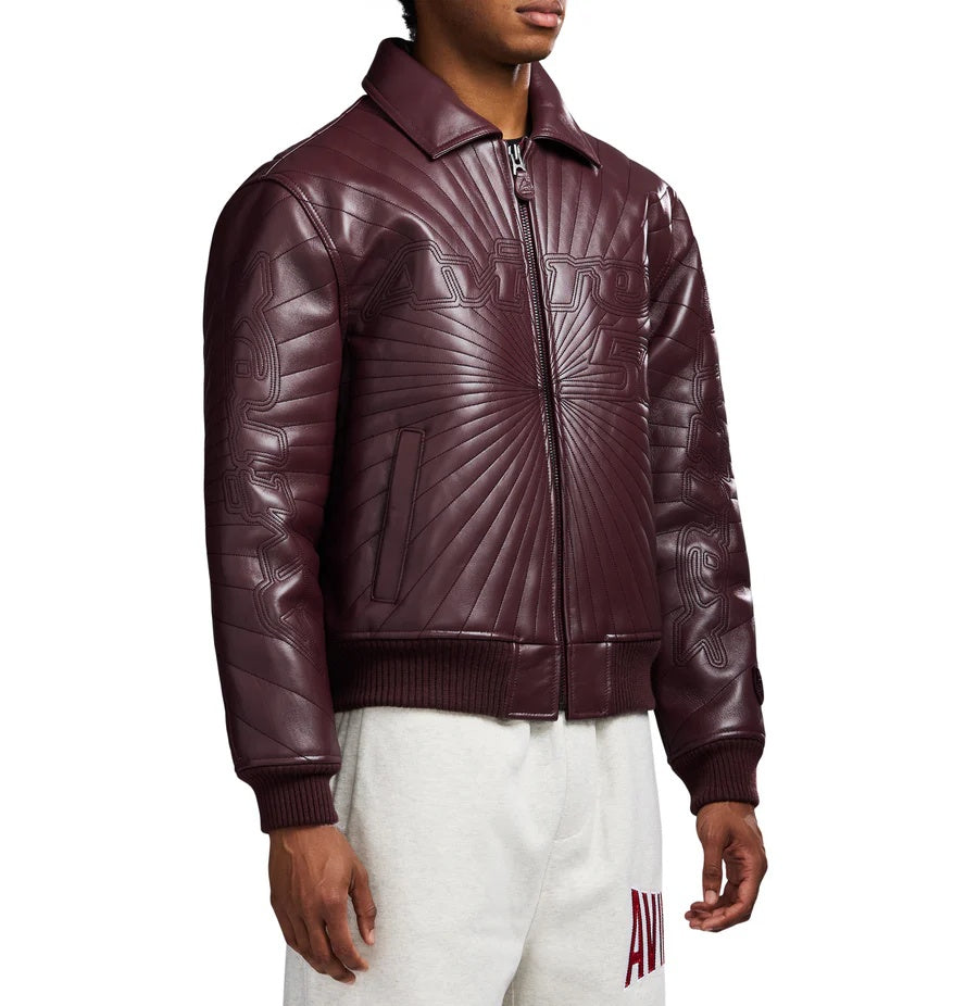 Avirex Trapunto Leather Jacket – Quilted Iconic Streetwear