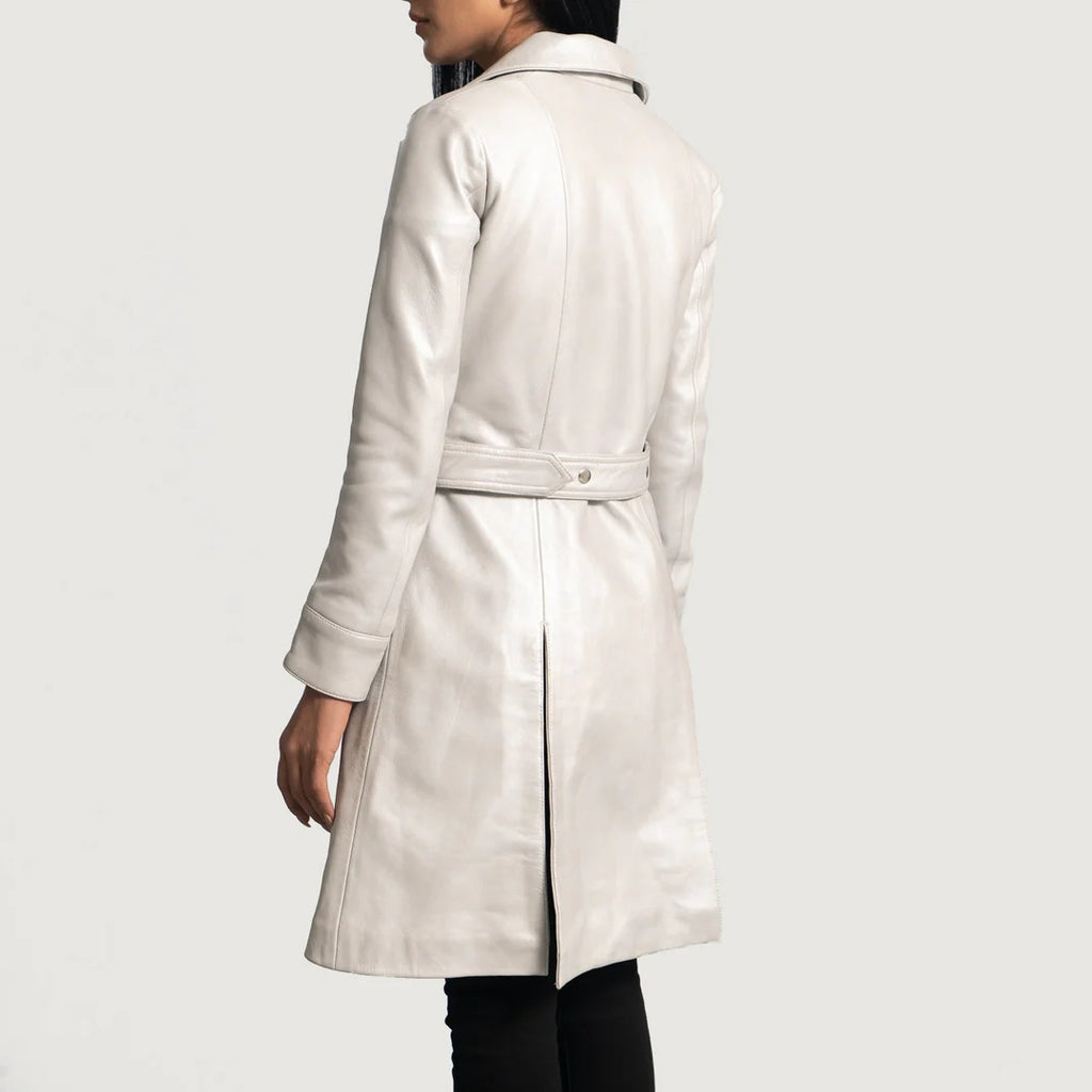 Women Leather Trench Coat